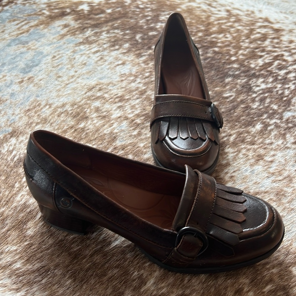 BORN Lisette Cognac Burnished Heels